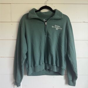 Hollister Women's Teal V-Neck Sweater